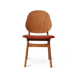 Warm Nordic Chairs*Noble chair, Brick -oiled teak oak legs Red