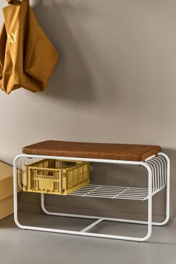 Scandi Living Shoe Racks*Nod bench/shoe rack 80x36x42 cm, White