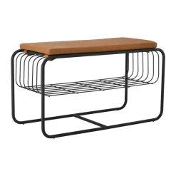 Scandi Living Shoe Racks*Nod bench/shoe rack 80x36x42 cm, Black