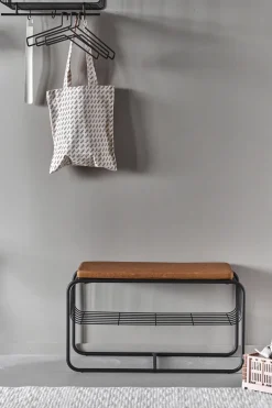 Scandi Living Shoe Racks*Nod bench/shoe rack 80x36x42 cm, Black