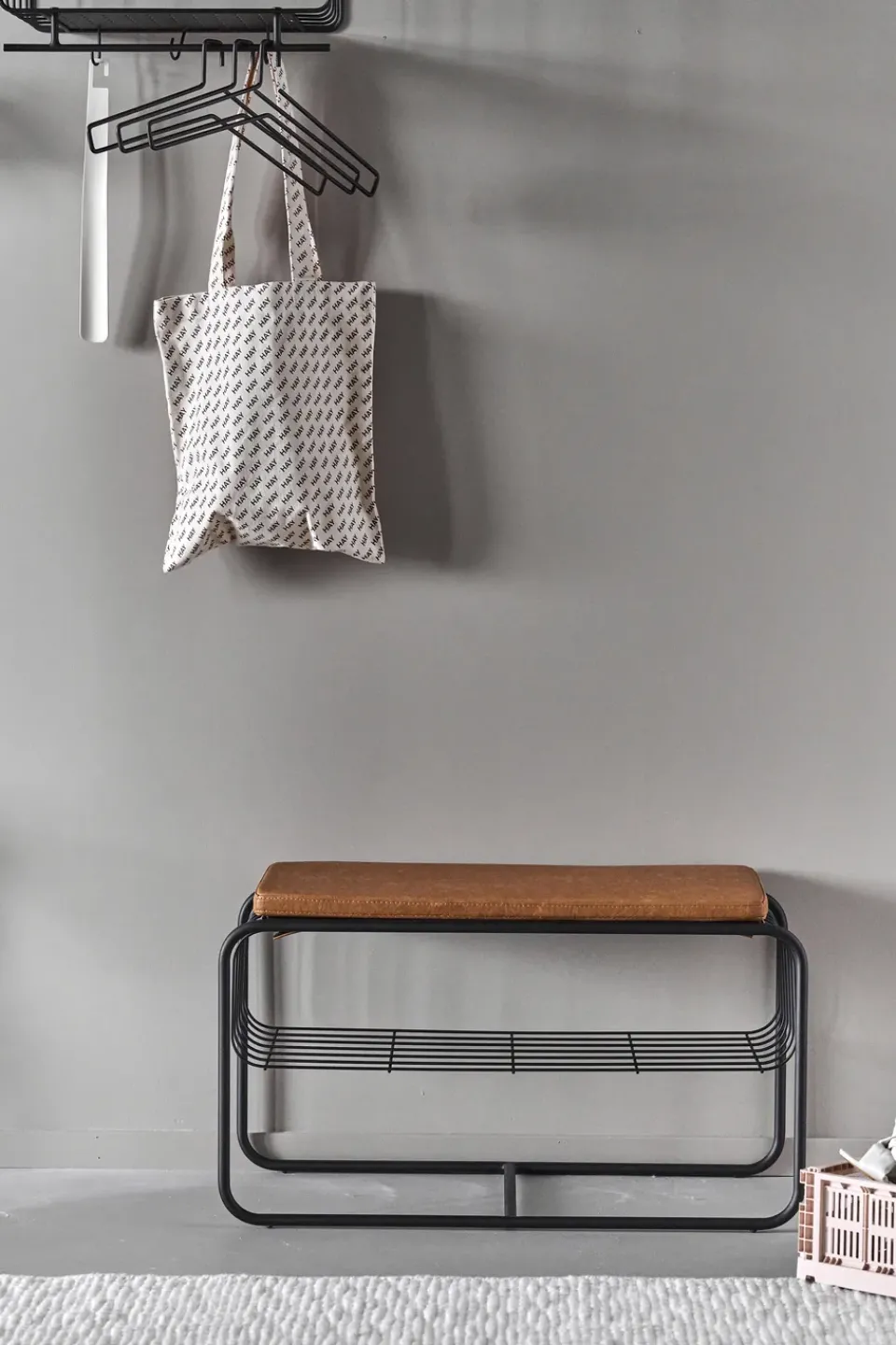 Scandi Living Shoe Racks*Nod bench/shoe rack 80x36x42 cm, Black