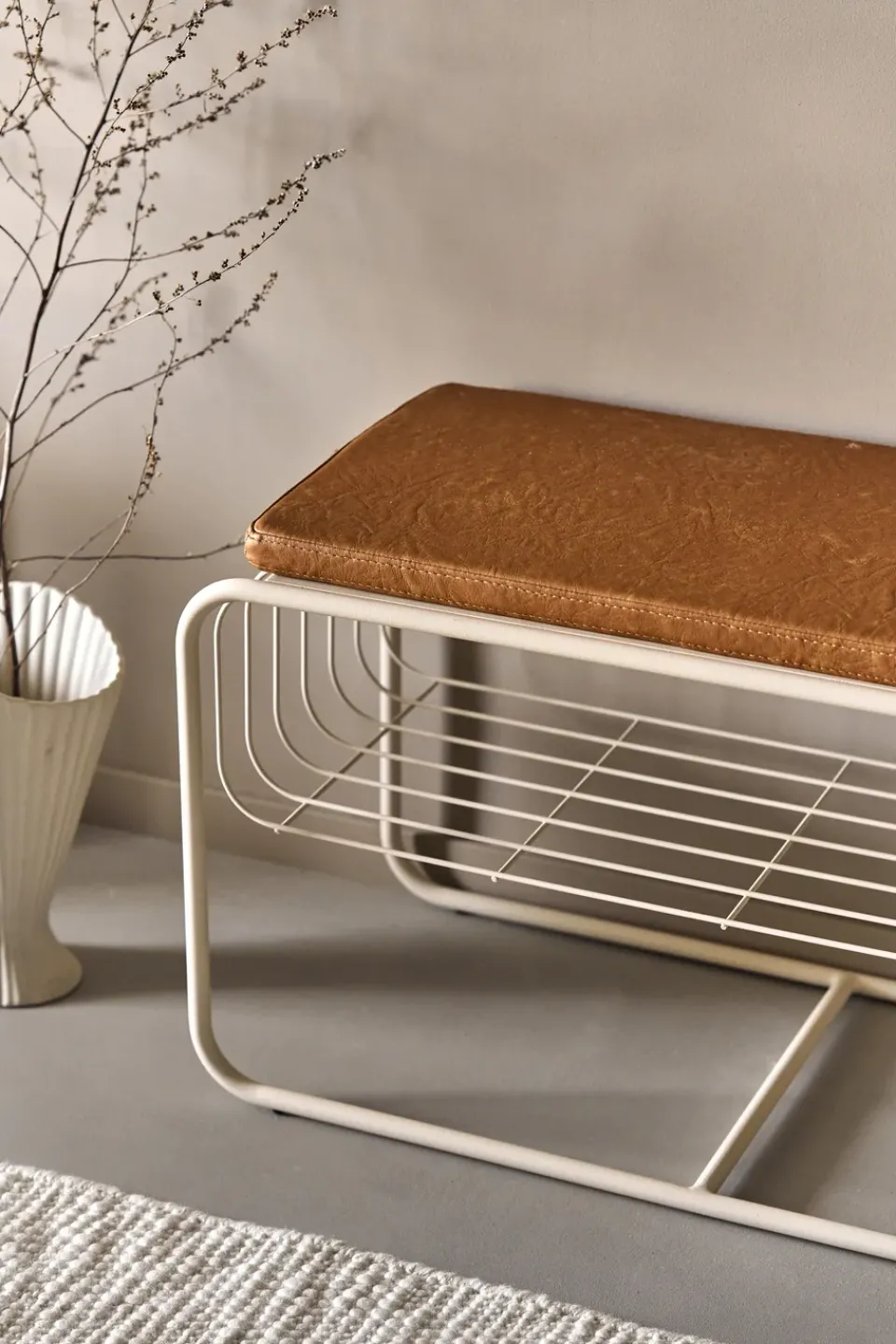Scandi Living Shoe Racks*Nod bench/shoe rack 80x36x42 cm, Beige
