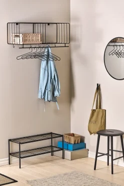 Scandi Living Shoe Racks*Nod shoe rack 80x30x37 cm, Black