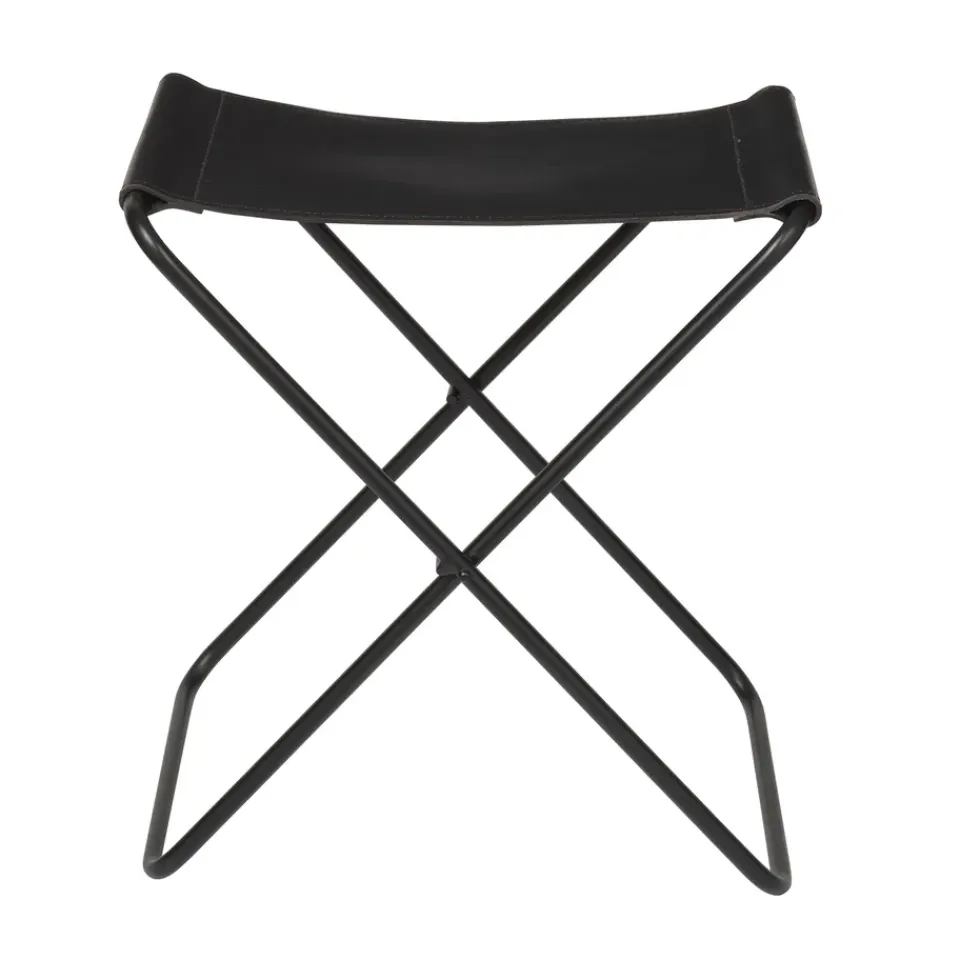 Broste Copenhagen Stools*Nola stool leather, , 45 cm Black