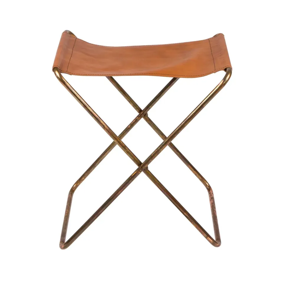 Broste Copenhagen Stools*Nola stool leather, , 45 cm Brown