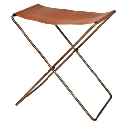 Broste Copenhagen Stools*Nola stool leather, , 45 cm Brown