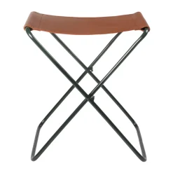 Broste Copenhagen Stools*Nola stool leather, Forest green GreenBrown