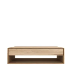 Ethnicraft Coffee Tables*Nordic coffee table, Wax-oiled oak 1 drawer 120x70 cm Beige