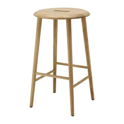 1898 Bar Stools*Norrabo barstool 65 cm, Natural lacquered oak Brown