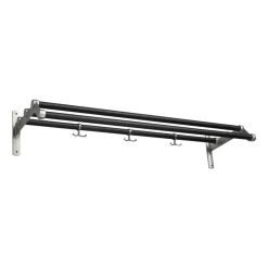 Essem Design Hat Rack & Hat Shelves*Nostalgi 291 hat shelf 100 cm, Black-aluminum BlackSilver-coloured