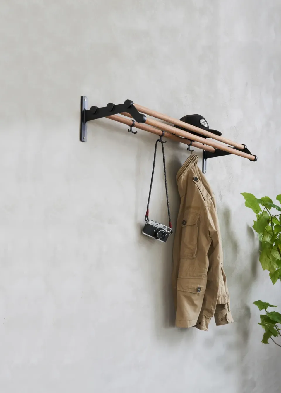 Essem Design Hat Rack & Hat Shelves*Nostalgi 291 hat shelf 100 cm, Bambu-black BrownBlack