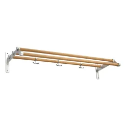 Essem Design Hat Rack & Hat Shelves*Nostalgi 291 hat shelf 100 cm, Bambu-aluminum BrownSilver-coloured