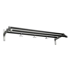 Essem Design Hat Rack & Hat Shelves*Nostalgi 291 hat shelf 100 cm, Black oiled oak-aluminum BlackSilver-coloured