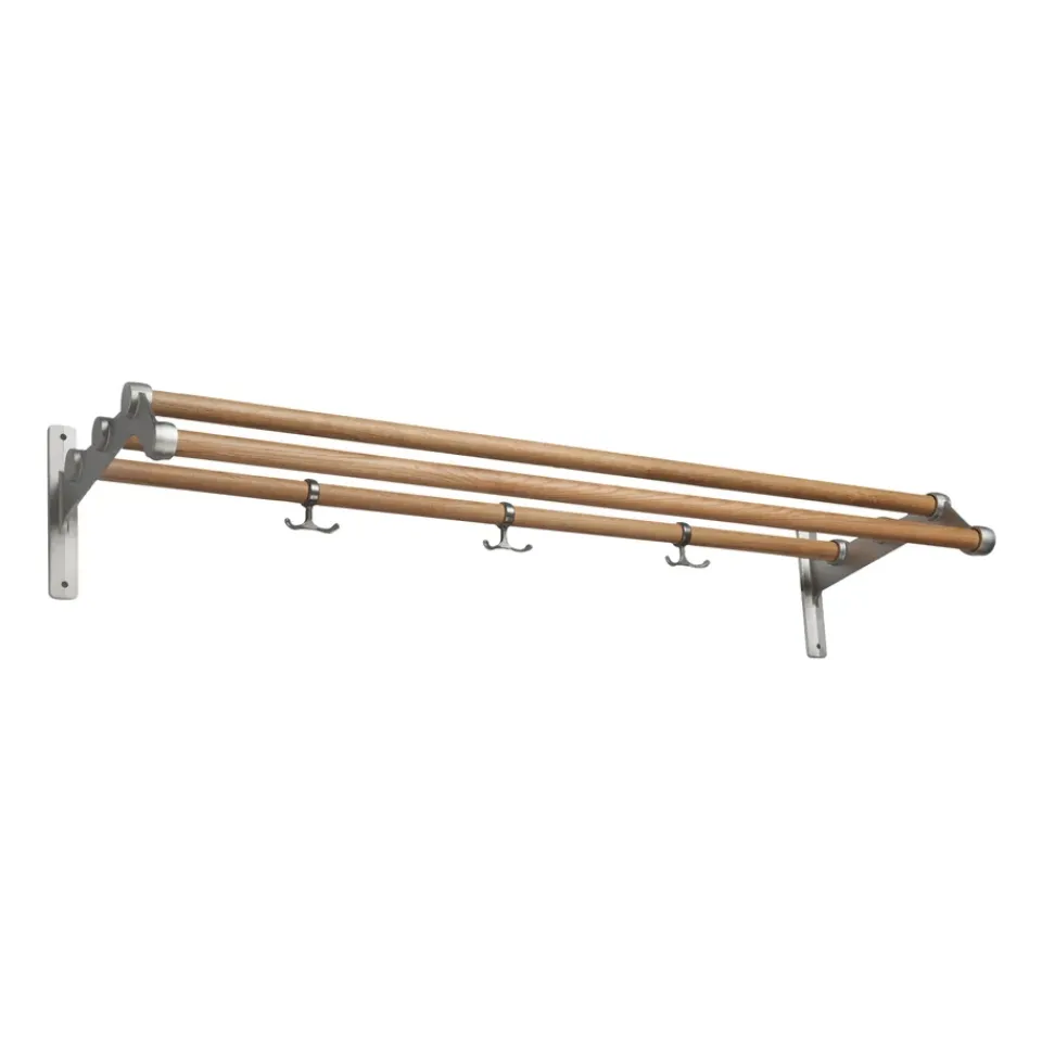 Essem Design Hat Rack & Hat Shelves*Nostalgi 291 hat shelf 100 cm, Oak -aluminum BrownBeigeSilver-coloured