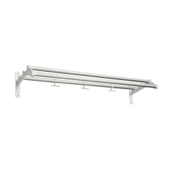 Essem Design Hat Rack & Hat Shelves*Nostalgi 291 hat shelf, Aluminium, white Silver-coloured