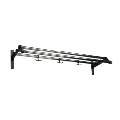 Essem Design Hat Rack & Hat Shelves*Nostalgi 291 hat shelf, Chrome, black Silver-coloured