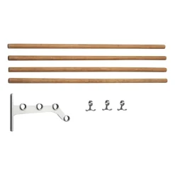 Essem Design Hat Rack & Hat Shelves*Nostalgi 291 inbuilt hat rack 100 cm, Bamboo-aluminium BrownSilver-coloured