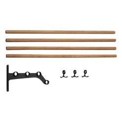 Essem Design Hat Rack & Hat Shelves*Nostalgi 291 inbuilt hat rack 100 cm, Bamboo-black BrownBlack