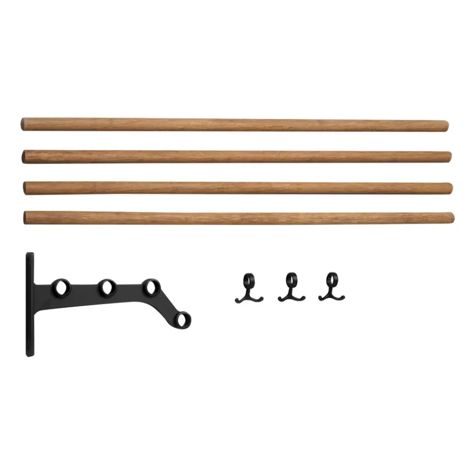 Essem Design Hat Rack & Hat Shelves*Nostalgi 291 inbuilt hat rack 100 cm, Bamboo-black BrownBlack
