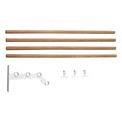Essem Design Hat Rack & Hat Shelves*Nostalgi 291 inbuilt hat rack 100 cm, Bamboo-white BrownWhite