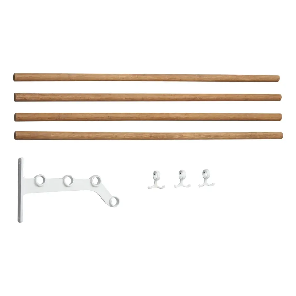 Essem Design Hat Rack & Hat Shelves*Nostalgi 291 inbuilt hat rack 100 cm, Bamboo-white BrownWhite