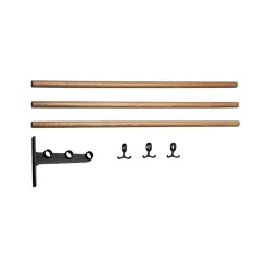 Essem Design Hat Rack & Hat Shelves*Nostalgi add-on shoe or hat shelf, Oak, black stand Beige