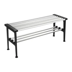 Essem Design Benches*Nostalgi bench 100 cm, Aluminium-black Silver-colouredBlack