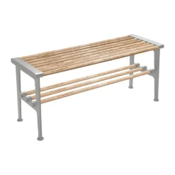 Essem Design Benches*Nostalgi bench 100 cm, Ash-aluminium BrownSilver-coloured