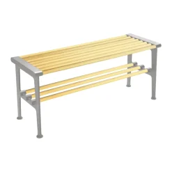 Essem Design Benches*Nostalgi bench 100 cm, Birch-aluminium BrownSilver-coloured