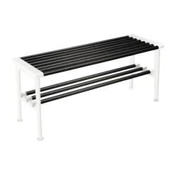 Essem Design Benches*Nostalgi bench 100 cm, Black stained oak-white BlackWhite