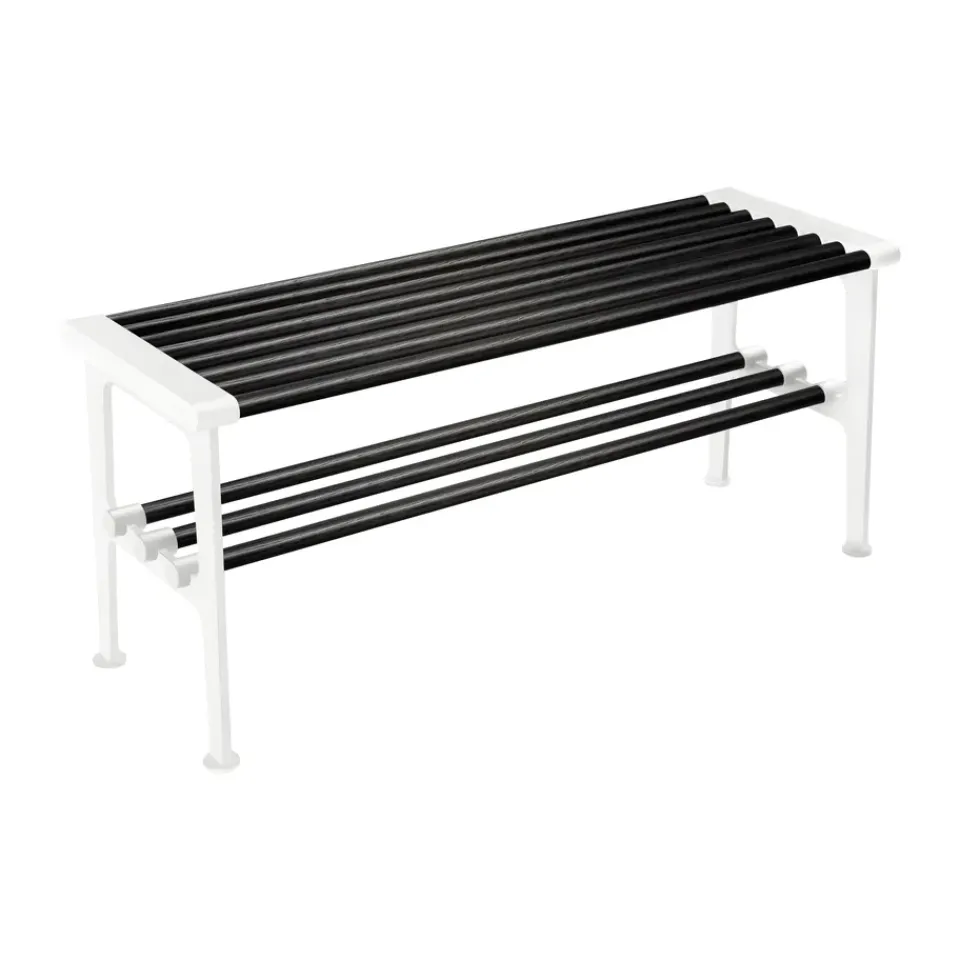 Essem Design Benches*Nostalgi bench 100 cm, Black stained oak-white BlackWhite