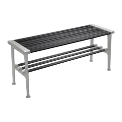 Essem Design Benches*Nostalgi bench 100 cm, Black-aluminium BlackSilver-coloured