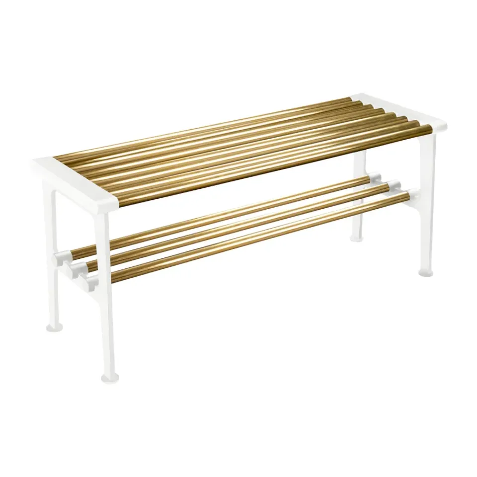 Essem Design Benches*Nostalgi bench 100 cm, Brass-white Gold-colouredWhite