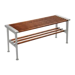 Essem Design Benches*Nostalgi bench 100 cm, Walnut-aluminium BrownSilver-coloured