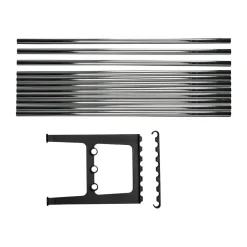 Essem Design Benches*Nostalgi bench extension 100 cm, Chrome-black Silver-colouredBlack