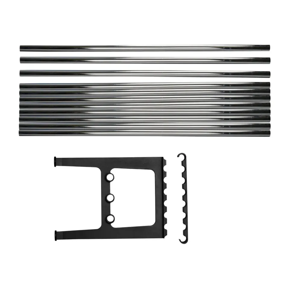 Essem Design Benches*Nostalgi bench extension 100 cm, Chrome-black Silver-colouredBlack