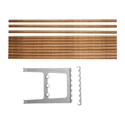 Essem Design Benches*Nostalgi bench extension 100 cm, Bambu-aluminium BrownSilver-coloured