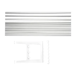 Essem Design Benches*Nostalgi bench extension 100 cm, Aluminium-white Silver-colouredWhite