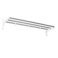 Essem Design Hat Rack & Hat Shelves*Nostalgi hat shelf/ shoe shelf, chrome, white Silver-colouredWhite