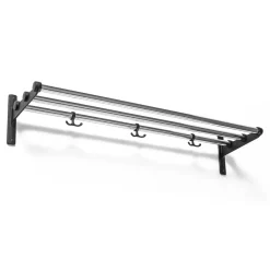 Essem Design Hat Rack & Hat Shelves*Nostalgi hat shelf/ shoe shelf, chrome, black Silver-colouredBlack