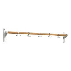 Essem Design Clothes Hooks & Hangers*Nostalgi hook 100 cm, Bambu-aluminum BrownSilver-coloured