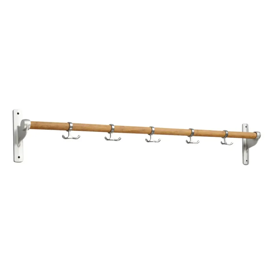 Essem Design Clothes Hooks & Hangers*Nostalgi hook 100 cm, Bambu-aluminum BrownSilver-coloured