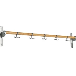 Essem Design Clothes Hooks & Hangers*Nostalgi hook 100 cm, oak, aluminum BrownSilver-coloured