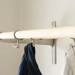 Essem Design Clothes Racks, Coat Stands & Hangers*Nostalgi Hook rack, Aluminium, white stand Silver-coloured
