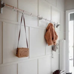Essem Design Clothes Racks, Coat Stands & Hangers*Nostalgi Hook rack, Aluminium, white stand Silver-coloured