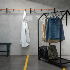 Essem Design Clothes Racks, Coat Stands & Hangers*Nostalgi Hook rack, Aluminium, white stand Silver-coloured