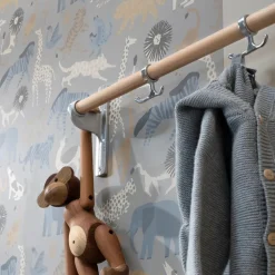 Essem Design Clothes Racks, Coat Stands & Hangers*Nostalgi Hook rack, Walnut, aluminium stand Brown