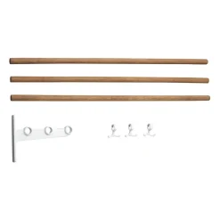 Essem Design Hat Rack & Hat Shelves*Nostalgi inbuilt hat rack, shoe rack, Bamboo-white BrownWhite