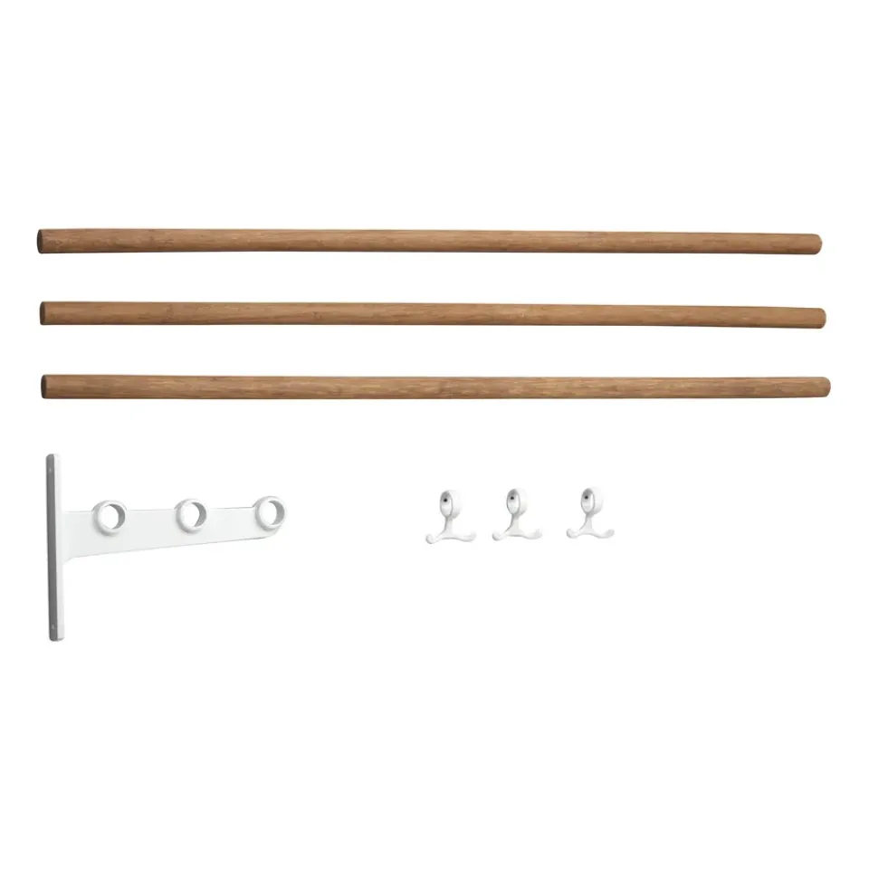 Essem Design Hat Rack & Hat Shelves*Nostalgi inbuilt hat rack, shoe rack, Bamboo-white BrownWhite