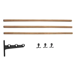 Essem Design Hat Rack & Hat Shelves*Nostalgi inbuilt hat rack, shoe rack, Bamboo-black BrownBlack